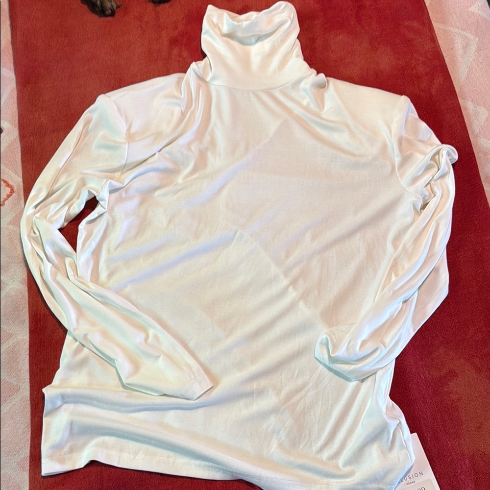 SLINKY White Turtleneck Long Sleeve Top